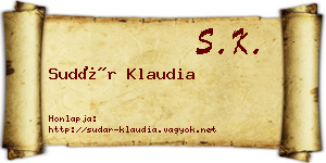 Sudár Klaudia névjegykártya