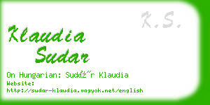 klaudia sudar business card